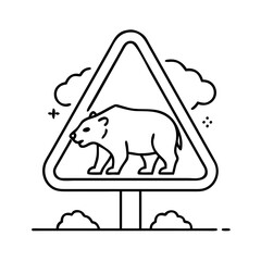 bear warning sign icon, bear warning sign vector illustration-simple illustration of bear warning sign, perfect for bear warning sign logos and icons