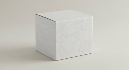 White Cube Cardboard Box Product Photo