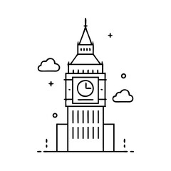 big ben icon, big ben vector illustration-simple illustration of big ben, perfect for big ben logos and icons