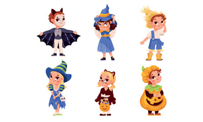 Adorable Pixel Art Halloween Characters Dressed in Costumes for Children to Enjoy