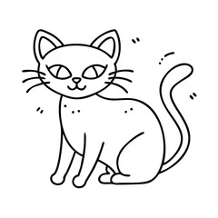 Obraz premium black cat icon, black cat vector illustration-simple illustration of black cat, perfect for black cat logos and icons