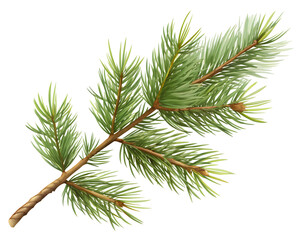 Realistic pine branch with vibrant needles suitable for a Christmas aesthetic  transparent, pine, branch, needles, christmas, aesthetic, green, realistic, holiday, decor, seasonal, projects, 