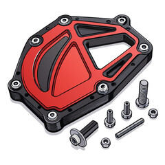 Create a vector illustration of a motorcycle fairing featuring bold, stylized strokes and strong lines.  Emphasis on impactful design.