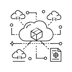 blockchain cloud icon, blockchain cloud vector illustration-simple illustration of blockchain cloud, perfect for blockchain cloud logos and icons