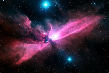 Obraz premium Cosmic Nebula with Stars, Space, and Galaxy.