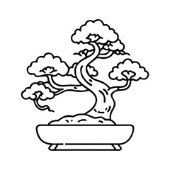 bonsai tree icon, bonsai tree vector illustration-simple illustration of bonsai tree, perfect for bonsai tree logos and icons