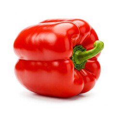 Red paprika isolated on white background.