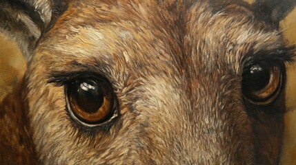 Fototapeta premium close-up oil painting of a kangaroo's eye