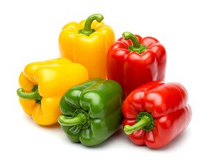 Clean paprika group isolated  on white