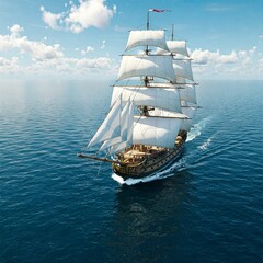 sailing ship in the sea