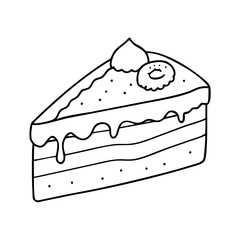 cake slice icon, cake slice vector illustration-simple illustration of cake slice, perfect for cake slice logos and icons