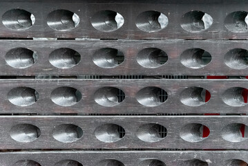 old wooden wine barrels close up