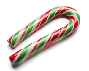 Fototapeta premium red green white candy cane on white