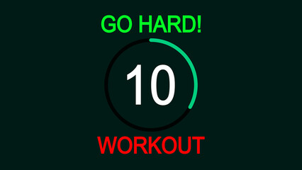 abstract neon cyan color circle and colorful workout icon illustration. on a black background.