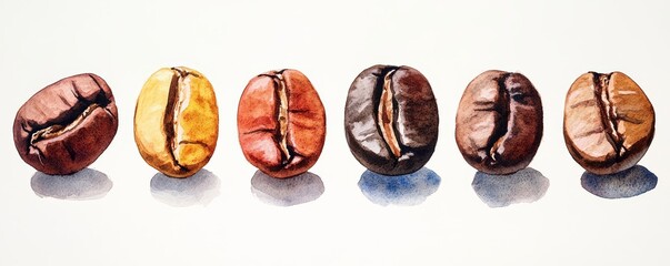 Fototapeta premium Quality of coffee impacted by global warming depicted with varied bean grades, coffee global warming climate quality, copy space