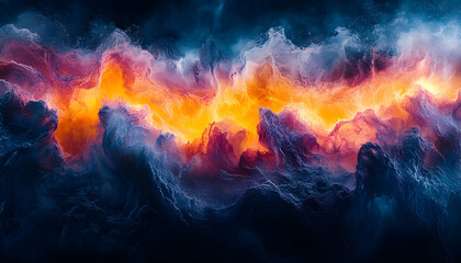 Abstract colorful fiery clouds