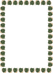Green plant nature elements frame. Aesthetic elements on white background with empty space for your text