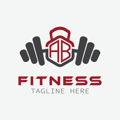 initial monogram for Fitness logo with Polygon style design