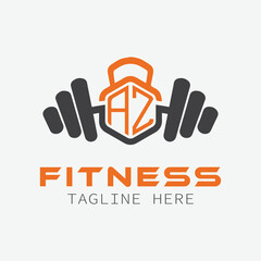 initial monogram for Fitness logo with Polygon style design