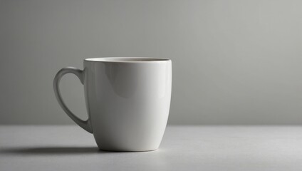 Obraz premium White cup on minimalistic white background