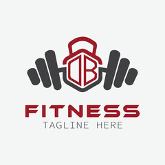 initial monogram for Fitness logo with Polygon style design