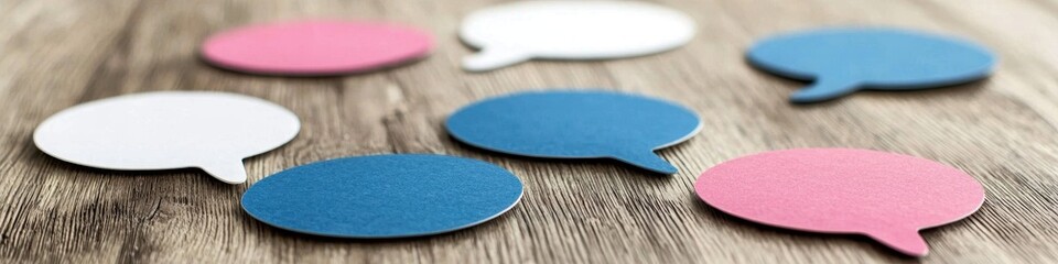 Speech bubbles forming puzzle pieces, effective communication concept.