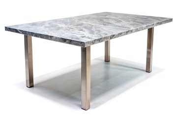grey marble table on white
