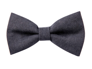 Elegant gray bow tie for formal occasions and stylish attire on a transparent background, cut out