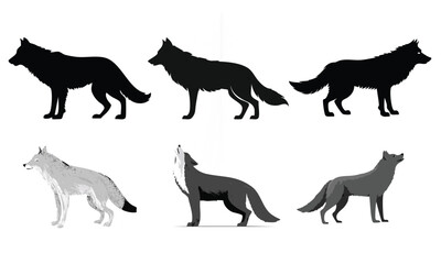 Wolf Silhouette Vector Illustration Perfect for T Shirts Prints and Digital Projects