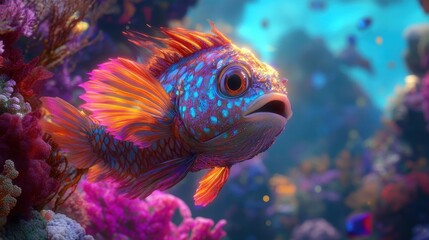 Fototapeta premium vibrant coral reef fish