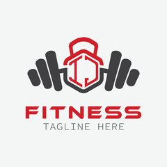 initial monogram for Fitness logo with Polygon style design