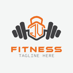 initial monogram for Fitness logo with Polygon style design