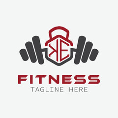initial monogram for Fitness logo with Polygon style design