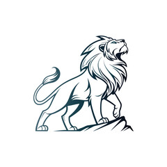 Outlined Lion Logo Vector Majestic Wildlife Emblem for Brand Identity