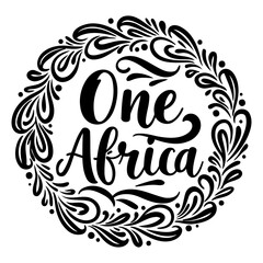 Fototapeta premium One Africa Decorative Lettering Design