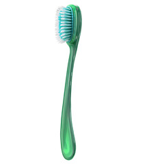 green plastic toothbrush 3d art illustration transparent background isolated png stock
