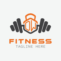Fototapeta premium initial monogram for Fitness logo with Polygon style design