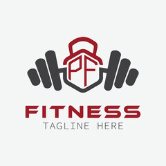 Fototapeta premium initial monogram for Fitness logo with Polygon style design