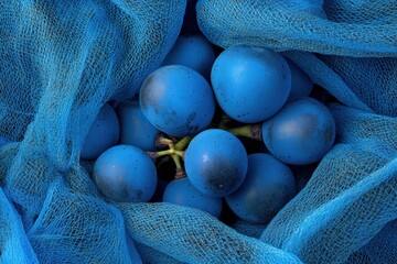 Clusters of grapes under protective shade netting in vineyard Generative AI
