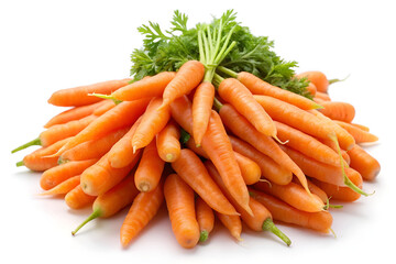 baby carrots pile on white