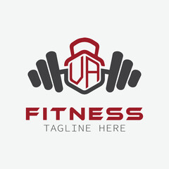 initial monogram for Fitness logo with Polygon style design