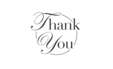 Thank You lettering. Elegant inscription. Thanks card. Vector illustration.