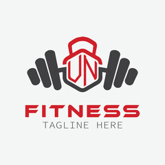 initial monogram for Fitness logo with Polygon style design