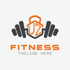 initial monogram for Fitness logo with Polygon style design