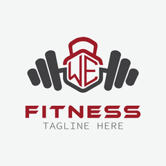 initial monogram for Fitness logo with Polygon style design
