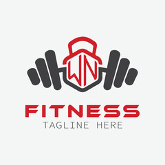 initial monogram for Fitness logo with Polygon style design
