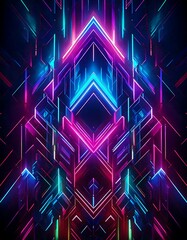 Abstract neon geometric wallpaper 