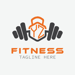 Fototapeta premium initial monogram for Fitness logo with Polygon style design