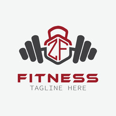 initial monogram for Fitness logo with Polygon style design