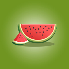 Summer fruit watermelon vector illustration, Retro abstract Fruit market poster - trendy watermelon groovy vector.